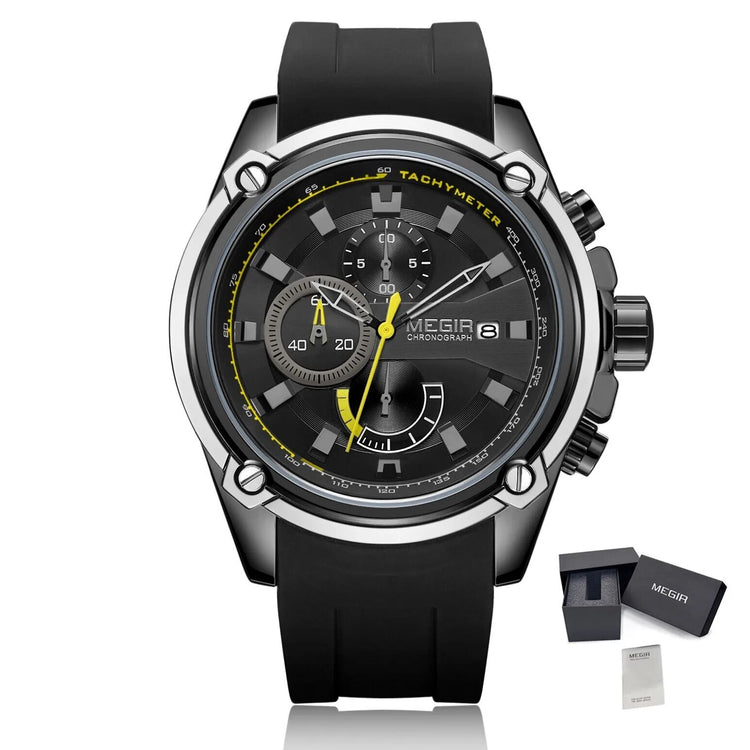 MEGIR Reloj Hombre Original Luxury Chronograph Men Sport Silicone Date Quartz Watches Waterproof Wristwatch Relogio Masculino-16