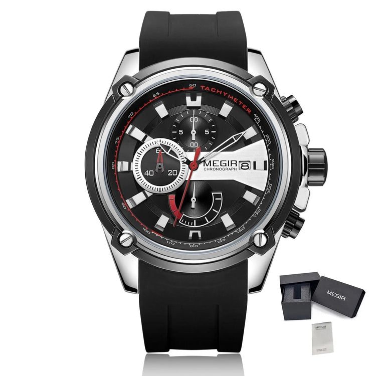 MEGIR Reloj Hombre Original Luxury Chronograph Men Sport Silicone Date Quartz Watches Waterproof Wristwatch Relogio Masculino-15