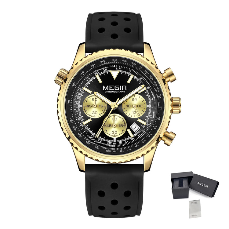 MEGIR Luxury Watches Men Fashion Silicone Band Quartz Military WristWatch Waterproof Big Dial Sport Chronograph with Date Clock-13