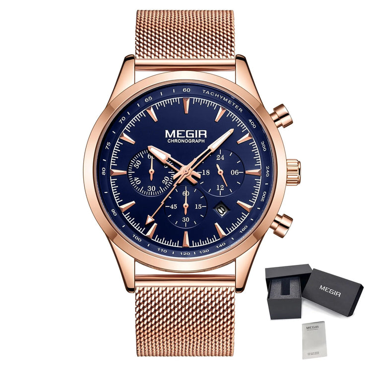 MEGIR Fashion Watch for Men Top Luxury Big Dial Business Quartz Watches Waterproof Steel Wrist Watch Clock Relogio Masculino-17