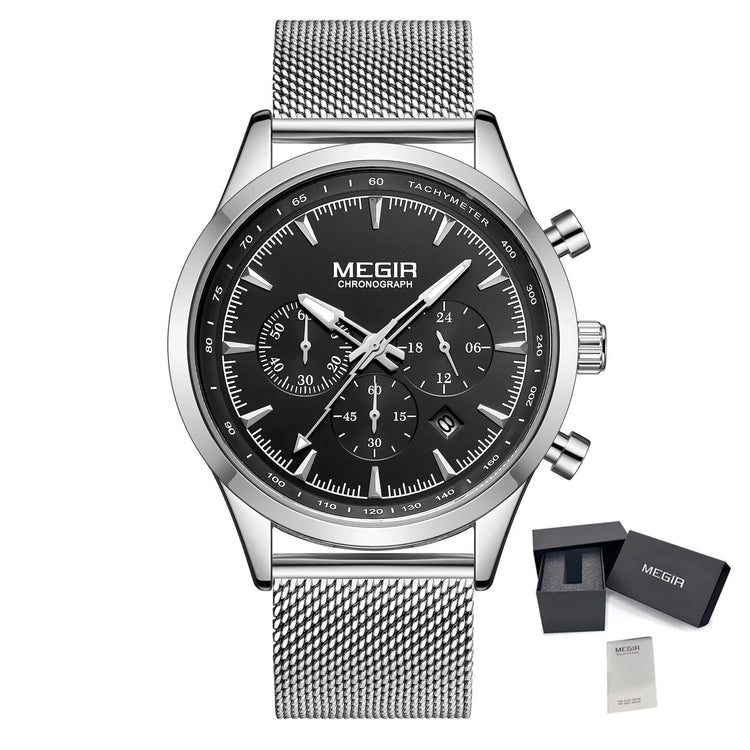 MEGIR Fashion Watch for Men Top Luxury Big Dial Business Quartz Watches Waterproof Steel Wrist Watch Clock Relogio Masculino-19