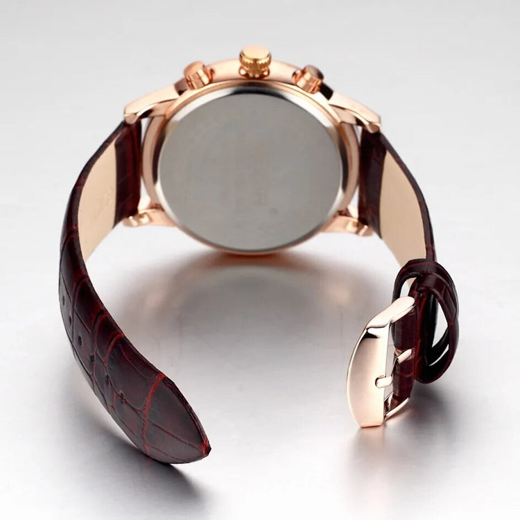 MEGIR Brown Retro Sports Quartz Men&