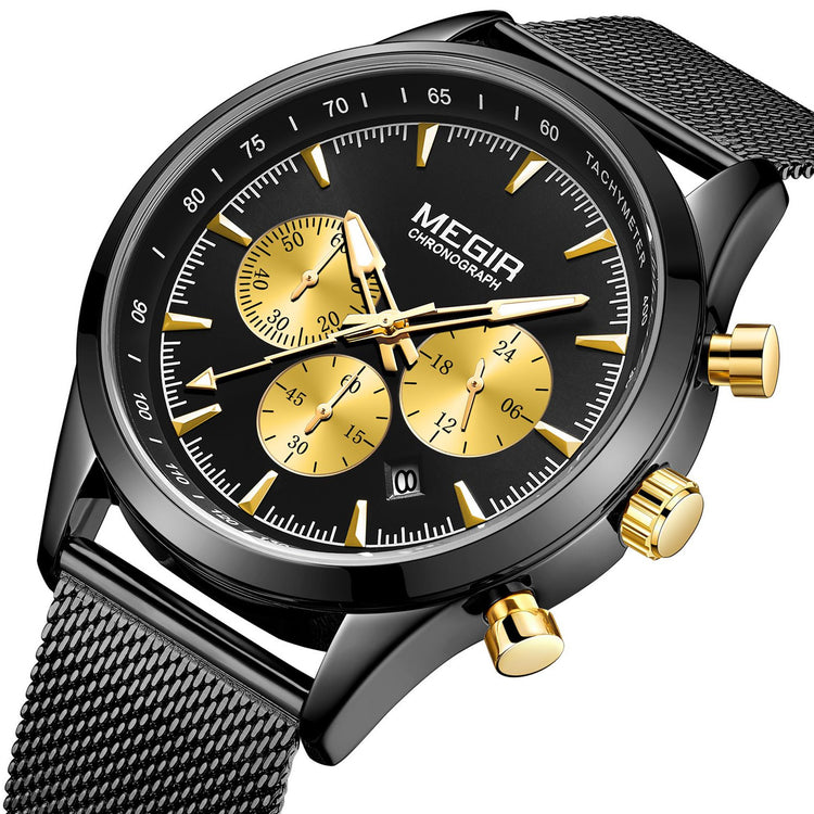 MEGIR Fashion Watch for Men Top Luxury Big Dial Business Quartz Watches Waterproof Steel Wrist Watch Clock Relogio Masculino-10