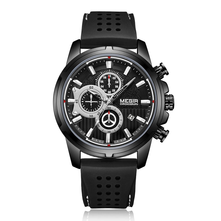 MEGIR Brand Luxury Sport Quartz Watch Silicone Chronograph Men Wristwatches Waterproof Male Calendar Clock Wrist Watch 2101-9