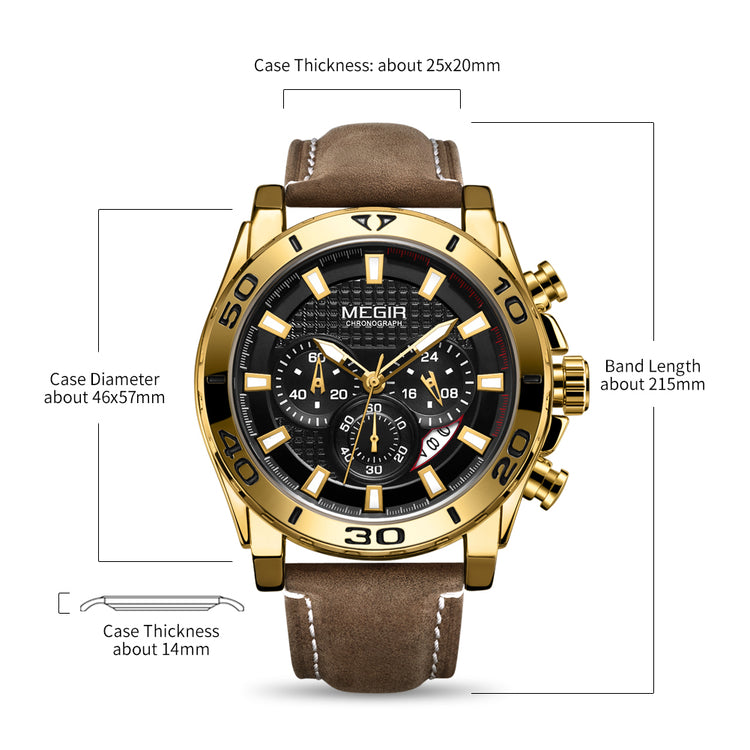 MEGIR Men Watches Brand Luxury Sports Quartz Chronograph Men&