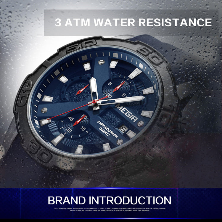 MEGIR Fashion Sport Watches for Men Top Brand Military Quartz Wristwatch Calendar Male Clock Chronograph Montre Homme 2055-13