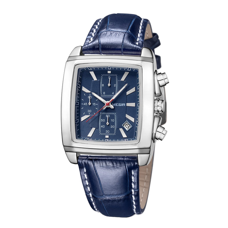 MEGIR Watch Men Business Wristwatch Rectangle Quartz Military Watches Waterproof Luminous Leather Casual Moda Clock Reloj Hombre-9