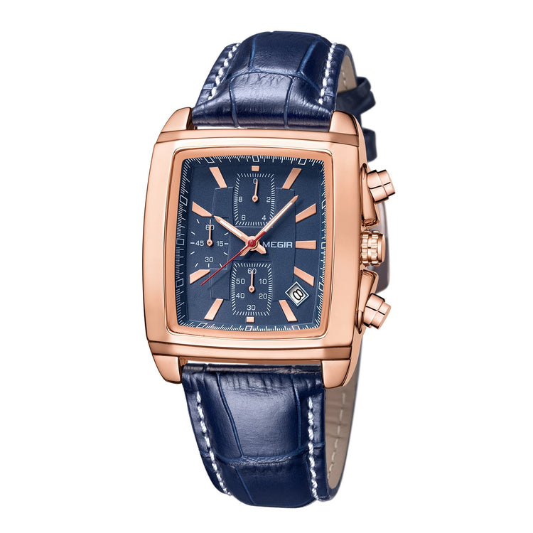 MEGIR Watch Men Business Wristwatch Rectangle Quartz Military Watches Waterproof Luminous Leather Casual Moda Clock Reloj Hombre-10