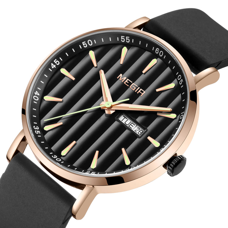 MEGIR Luxury Big Dial Mens Watch Fashion Quartz Casual Sport Wristwatch for Men Waterproof Week Date Display Clock Reloj Hombre-3