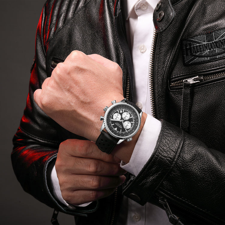 MEGIR Luxury Watches Men Fashion Silicone Band Quartz Military WristWatch Waterproof Big Dial Sport Chronograph with Date Clock-1