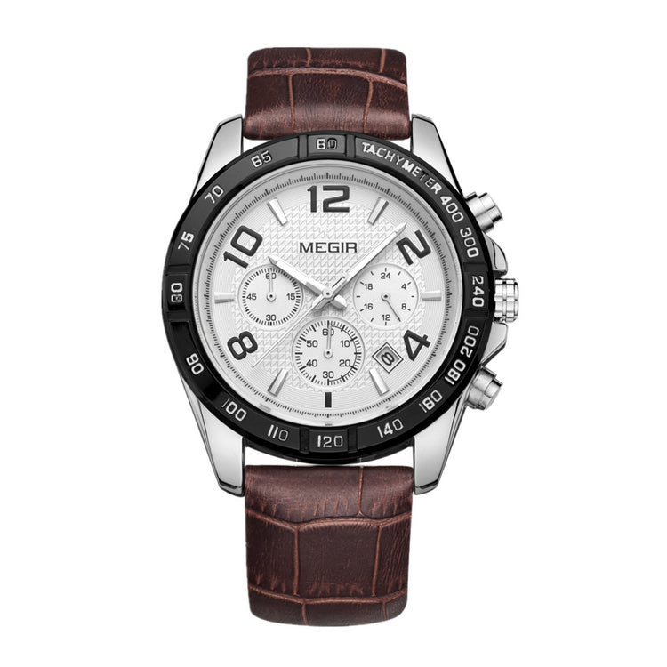 MEGIR Men Watch Top Brand Luxury Quartz Watches Waterproof Calendar Sport Wristwatch Leather Man Clock Chronograph Reloj Hombre 2014-9