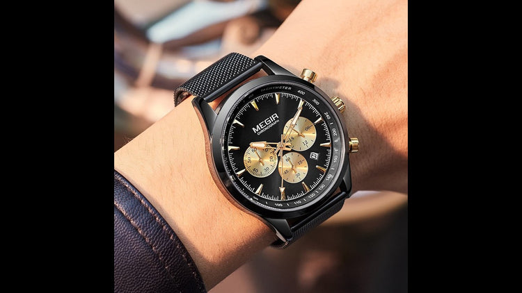 MEGIR Fashion Watch for Men Top Luxury Big Dial Business Quartz Watches Waterproof Steel Wrist Watch Clock Relogio Masculino-16