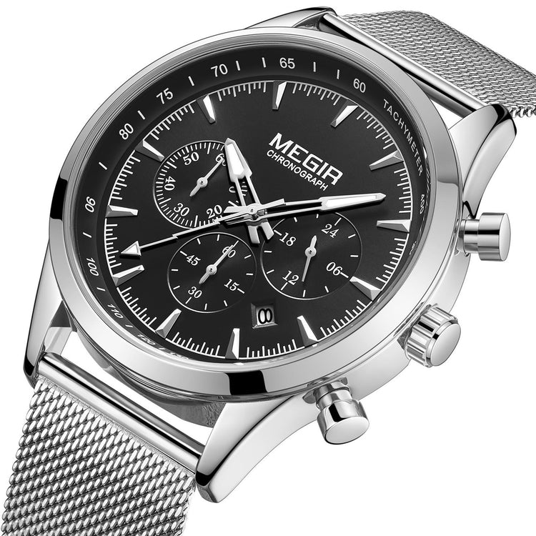 MEGIR Fashion Watch for Men Top Luxury Big Dial Business Quartz Watches Waterproof Steel Wrist Watch Clock Relogio Masculino-11