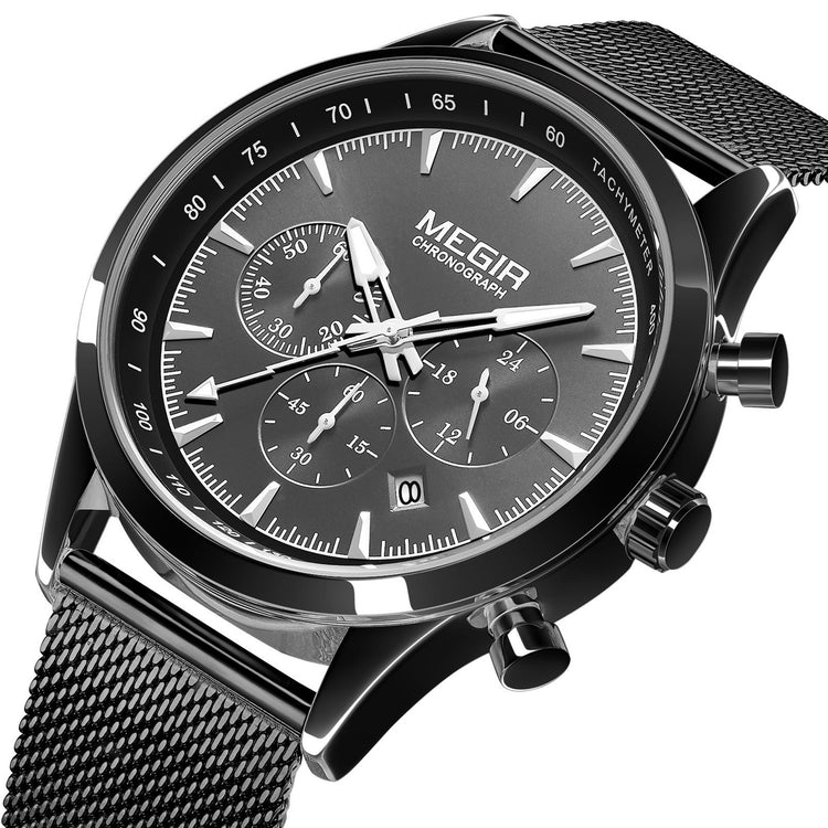 MEGIR Fashion Watch for Men Top Luxury Big Dial Business Quartz Watches Waterproof Steel Wrist Watch Clock Relogio Masculino-12