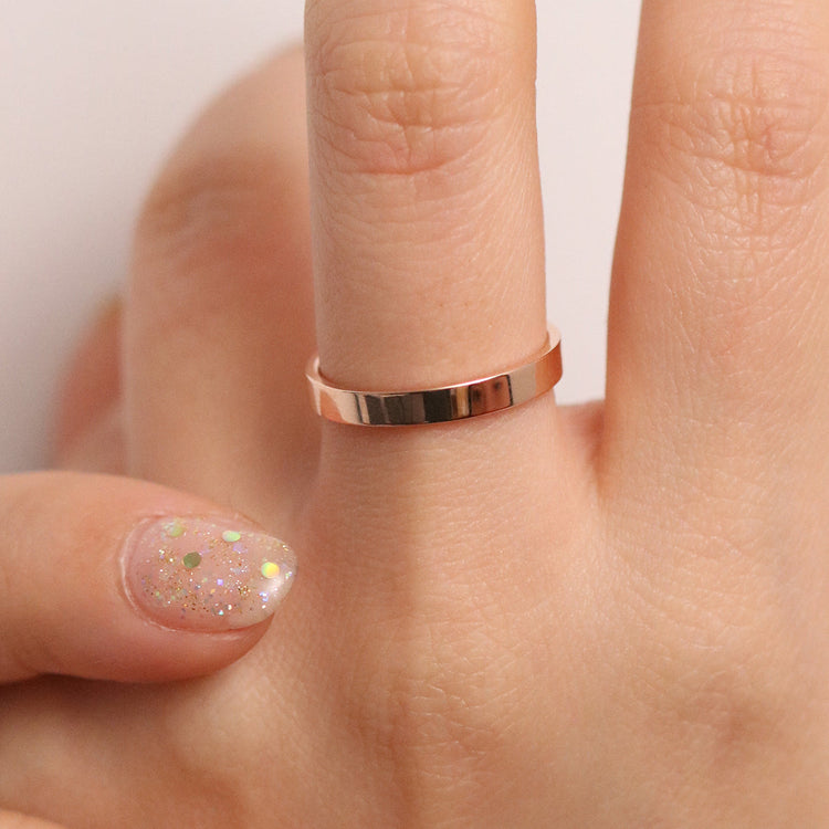 Bold square plain band ring-4