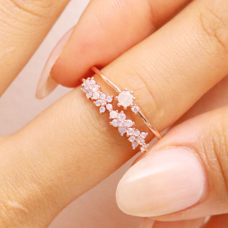 Moonstone Flower Double Layered Ring-3