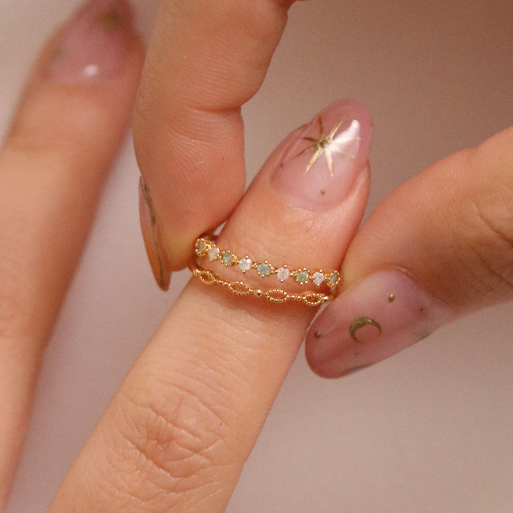 Peridot Cubic Layered Ring-1