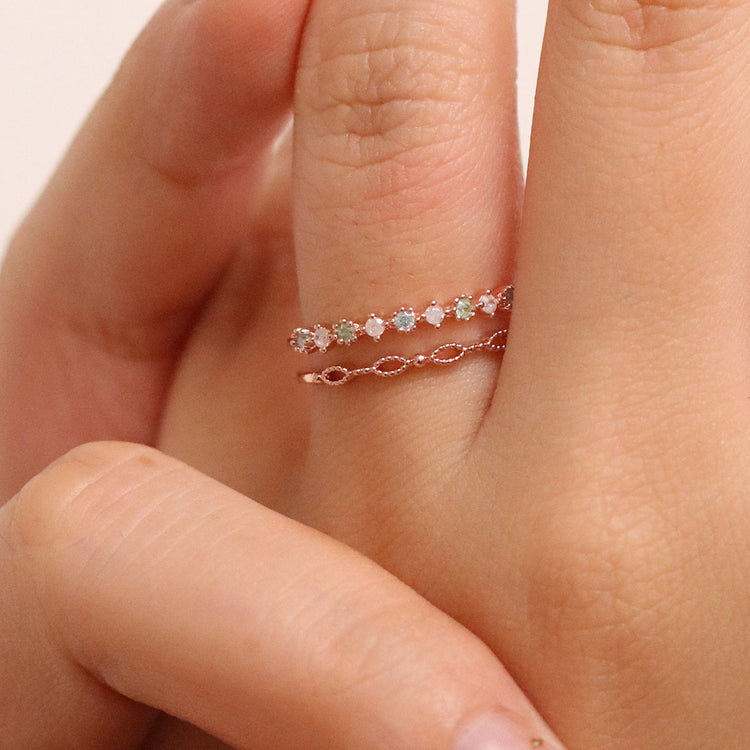 Peridot Cubic Layered Ring-4