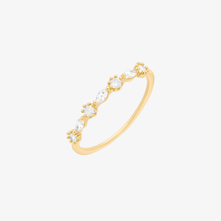 White Cubic oval circle ring-0