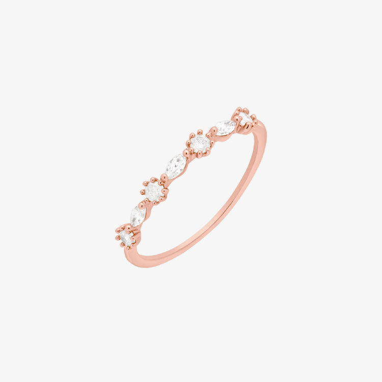 White Cubic oval circle ring-2