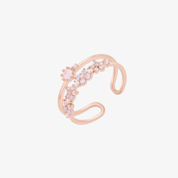Moonstone Flower Double Layered Ring-5