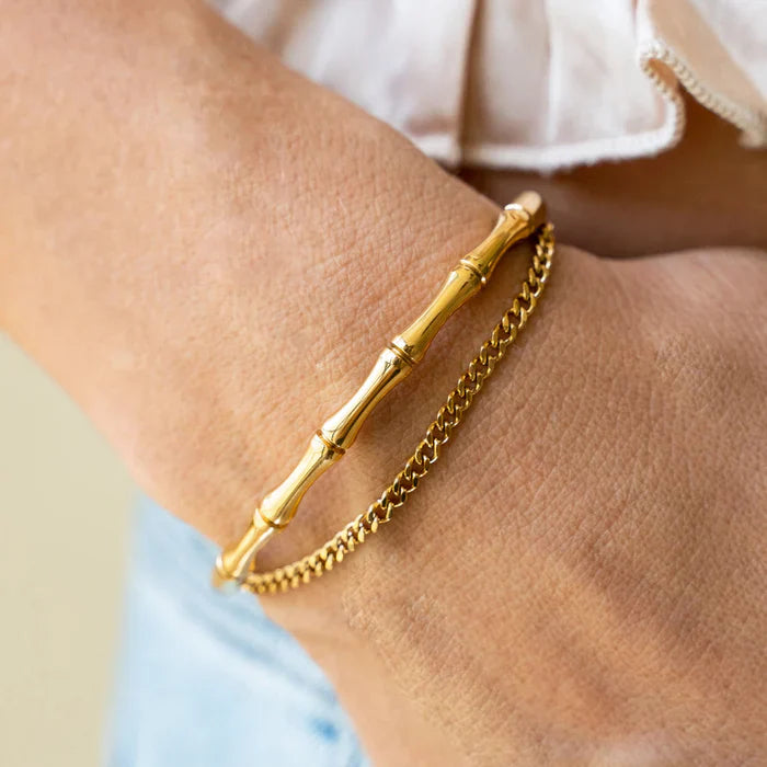Bamboo Cuff Bangle Bracelet-4