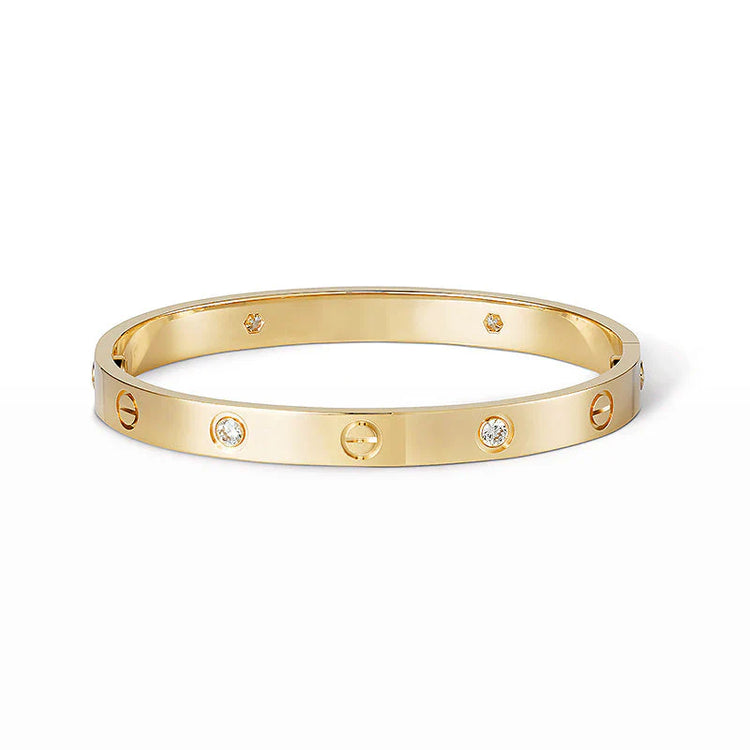 Elegant Diamond Screw Bangle Bracelet-3