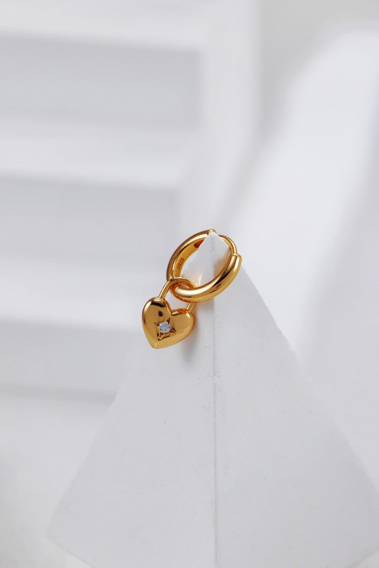 Heart-shaped Zirconia Earrings-4