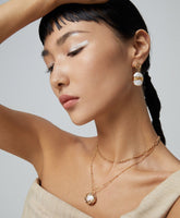 Rectangle Freshwater Pearl Earrings-4