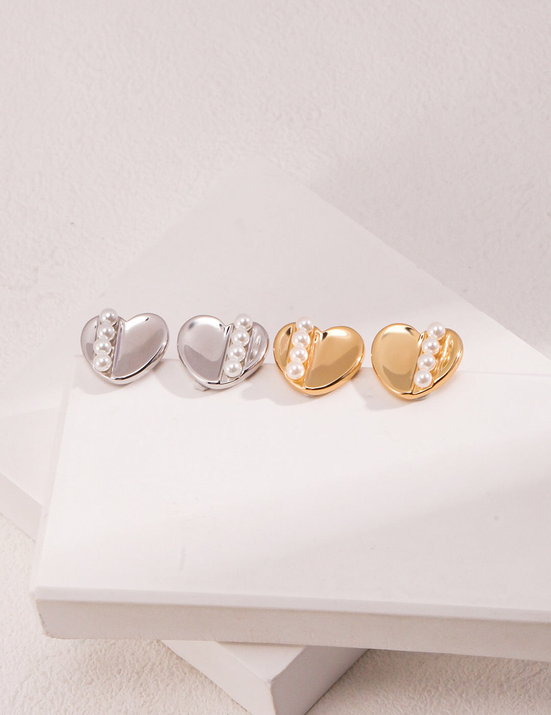 Love Pearl Stud Earrings-1