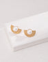 Half Circle Pearl Stud Earrings-0