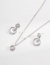 Minimalist Round Zircon Drop Earrings-4