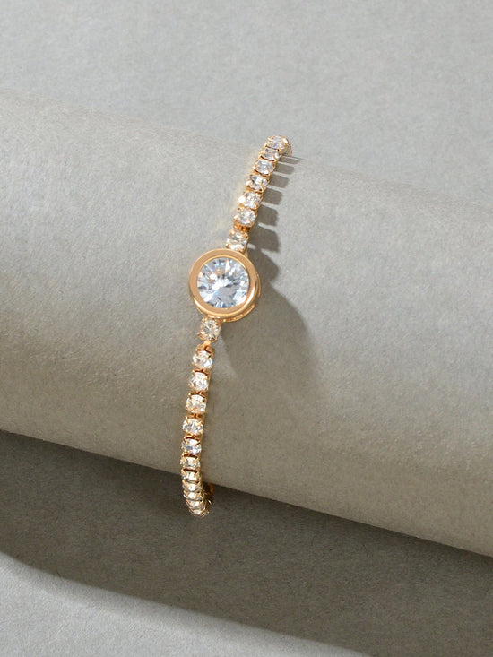 Luxurious Rhinestone Decor Sliding Chain Adjustable bracelet