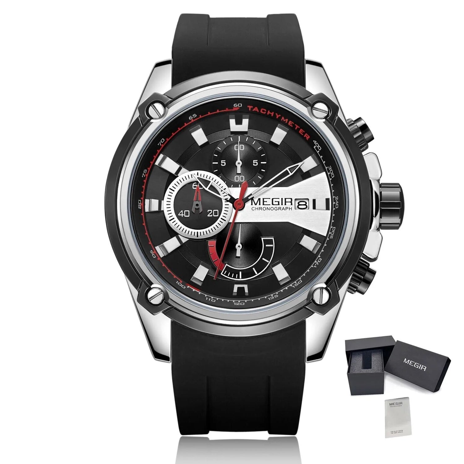 MEGIR Reloj Hombre Original Luxury Chronograph Men Sport Silicone Date Quartz Watches Waterproof Wristwatch Relogio Masculino-15