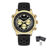 MEGIR Luxury Watches Men Fashion Silicone Band Quartz Military WristWatch Waterproof Big Dial Sport Chronograph with Date Clock-13