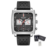 MEGIR 2022 Analogue Watch Men Top Brand Fashion Luxury Rectangle Quartz Military Watches Waterproof Luminous Leather Strap-11
