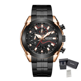 MEGIR Fashion Men Watches Luxury Business Watch for Men Stainless Steel Quartz Wrist Watch Calendar Date Clock Reloj Hombre 2065-16