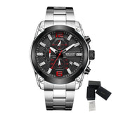MEGIR Original Luxury Men Chronograph Stainless Steel Wristwatch Waterproof Luminous Quartz Watch Clock Calendar Reloj Hombre-15