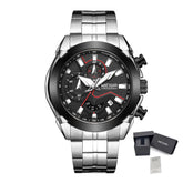 MEGIR Fashion Men Watches Luxury Business Watch for Men Stainless Steel Quartz Wrist Watch Calendar Date Clock Reloj Hombre 2065-17