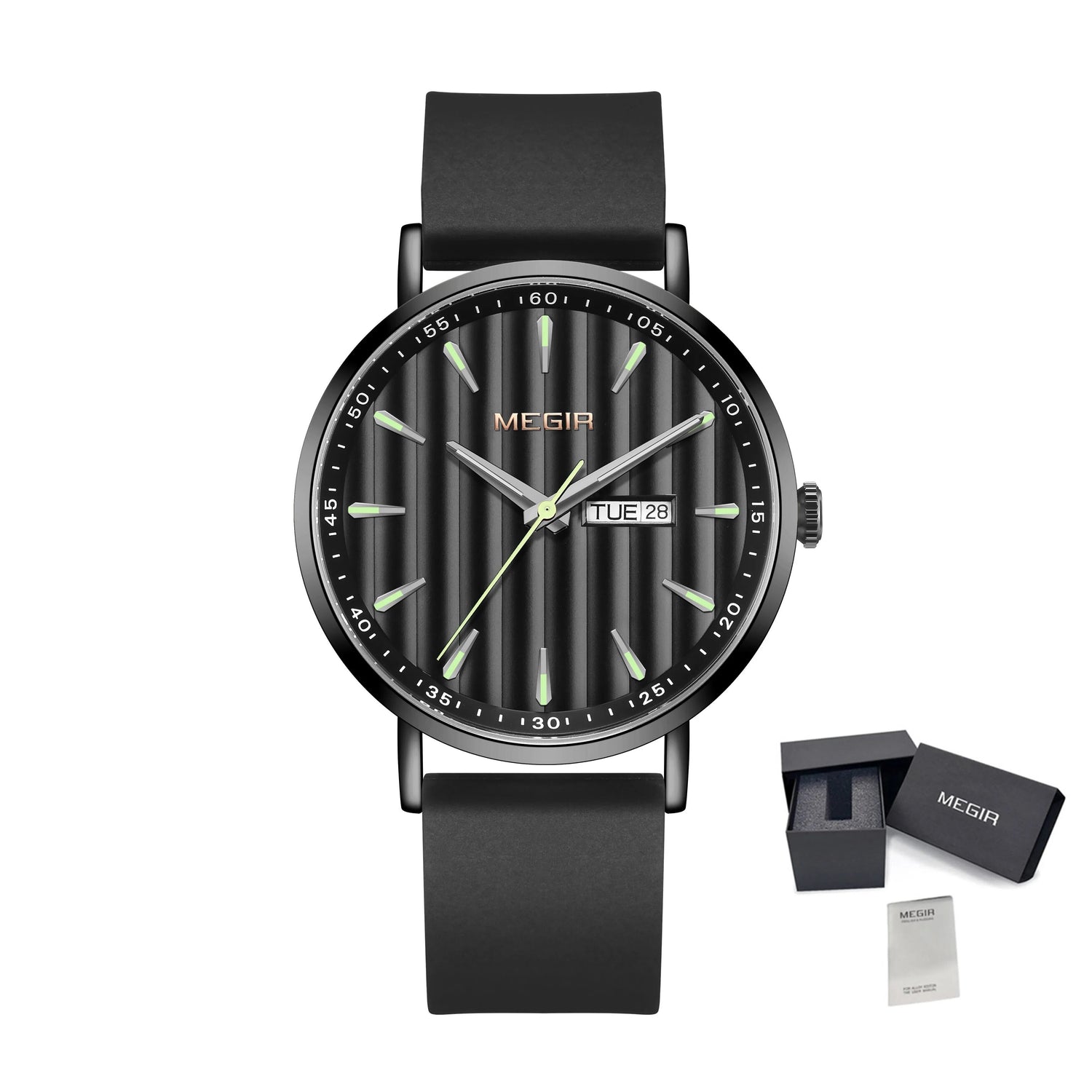 MEGIR Luxury Big Dial Mens Watch Fashion Quartz Casual Sport Wristwatch for Men Waterproof Week Date Display Clock Reloj Hombre-17