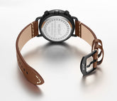 MEGIR Fashion Mens Watches Luxury Sport Quartz Wrist Watch Steel Mesh Business Casual Watches Calendar Leather Band Man Clock-9