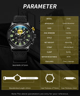 MEGIR Man Chronograph Top Brand Luxury Military Sports Watches for Men Waterproof Date Silicone Wristwatch Clock Reloj Hombre-6