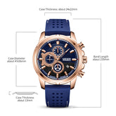 MEGIR Brand Luxury Sport Quartz Watch Silicone Chronograph Men Wristwatches Waterproof Male Calendar Clock Wrist Watch 2101-7