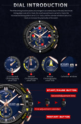 MEGIR Watches for Men Chronograph Fashion Luxury Sports Watches Silicone Strap Waterproof Calendar Quartz Man Clock Wristwatch-10
