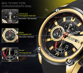 MEGIR Reloj Hombre Original Luxury Chronograph Men Sport Silicone Date Quartz Watches Waterproof Wristwatch Relogio Masculino-12