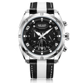 MEGIR Chronograph Sport Watch Men Quartz Wristwatches Clock Fashion Leather Army Military Watches Hour Time Relogio Masculino-5