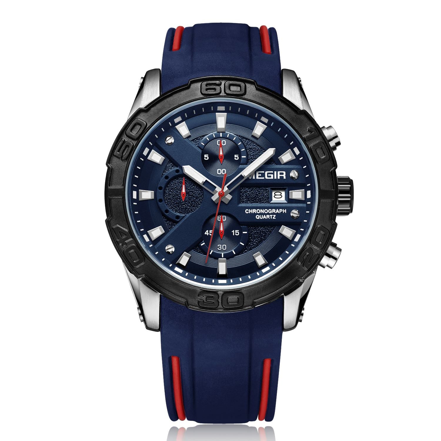 MEGIR Fashion Sport Watches for Men Top Brand Military Quartz Wristwatch Calendar Male Clock Chronograph Montre Homme 2055-7