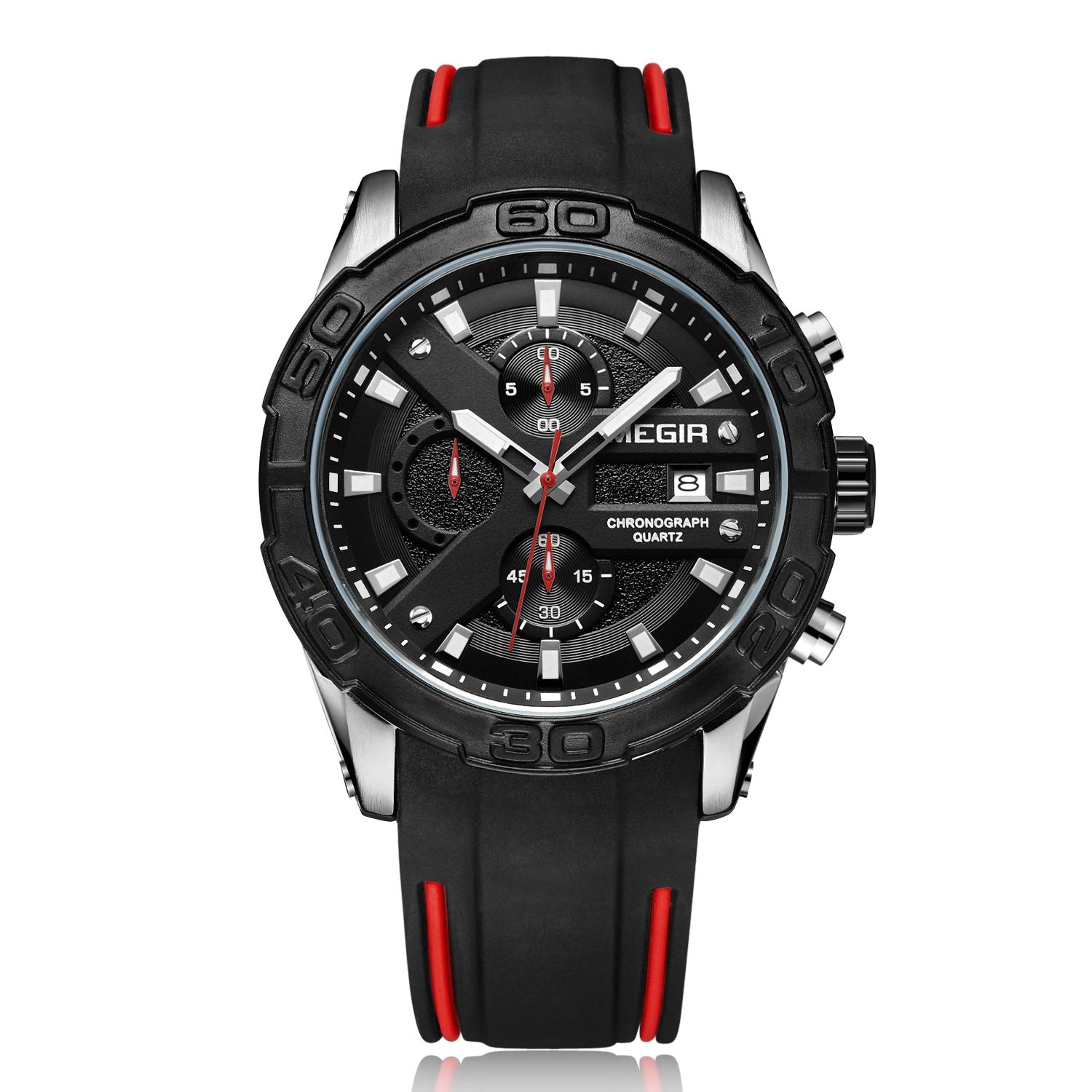 MEGIR Fashion Sport Watches for Men Top Brand Military Quartz Wristwatch Calendar Male Clock Chronograph Montre Homme 2055-8