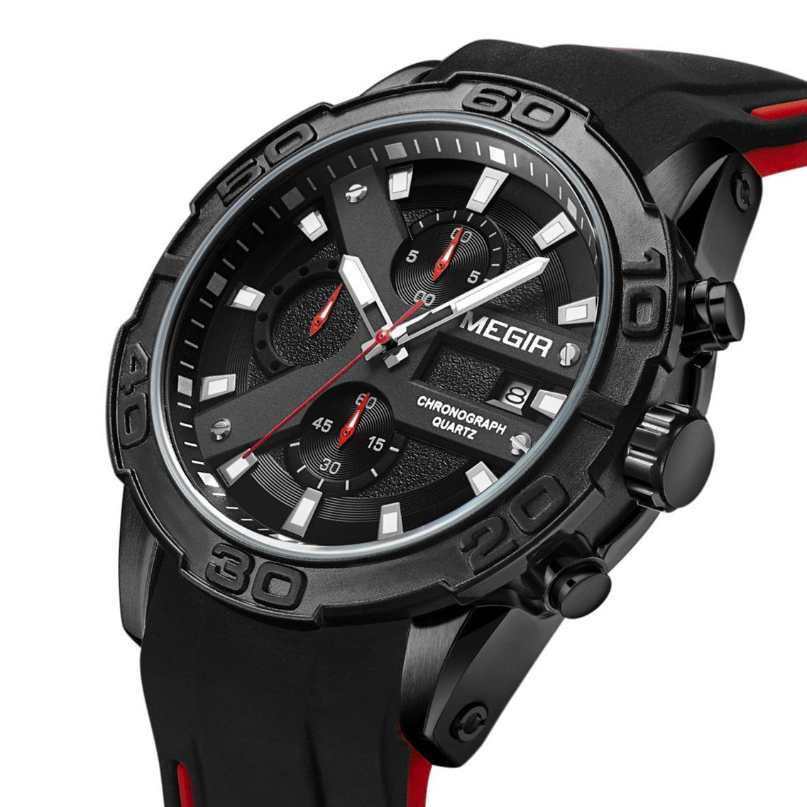 MEGIR Fashion Sport Watches for Men Top Brand Military Quartz Wristwatch Calendar Male Clock Chronograph Montre Homme 2055-5