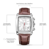 MEGIR Watch Men Business Wristwatch Rectangle Quartz Military Watches Waterproof Luminous Leather Casual Moda Clock Reloj Hombre-12
